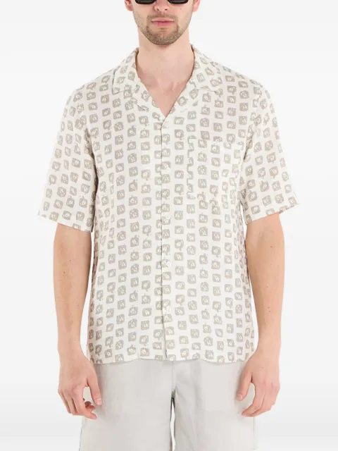 SAMSOE SAMSOE Oscar AP print short-sleeve shirt Black M23100038CLR002577