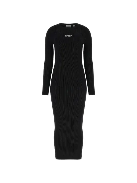 GUESS USA ribbed-knit logo-lettering dress Black V5BK02Z3JD2JBLK