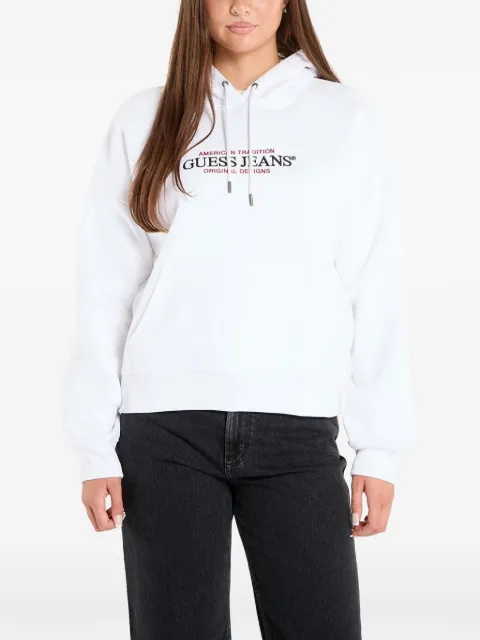 GUESS USA logo-print hoodie White W4YQ15KC811G011