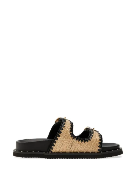Aldo woven whipstitch-trim slides Black 13902534
