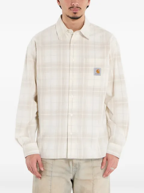 Carhartt WIP Wilber check-pattern logo-patch shirt Neutrals I035953