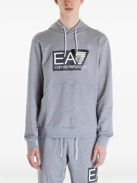 Ea7 Emporio Armani logo-print drawstring hoodie Grey 3DPM62PJ05Z3905