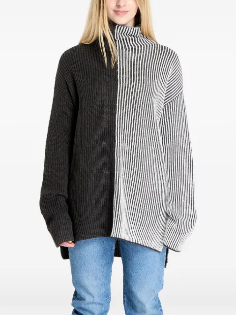 Desigual Kenai striped ribbed-knit sweater Black 25WWJF272003