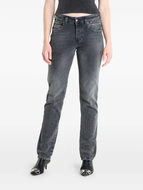 Diesel faded-wash distressed jeans Black JIANN09N432