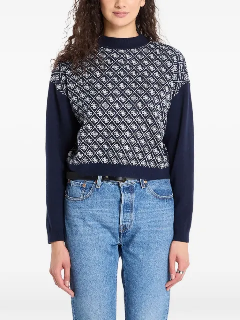 GUESS USA Aubrey monogram-pattern sweater Blue W5BR23Z3JD2FBDI