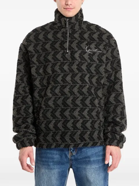 karl kani chevron-pattern fleece sweater Black PD00009153