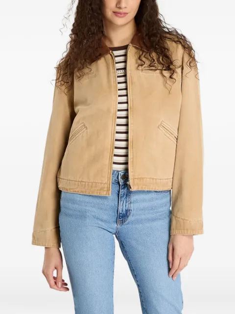 GUESS USA corduroy-collar jacket Neutrals W5BN80WG163G1K9