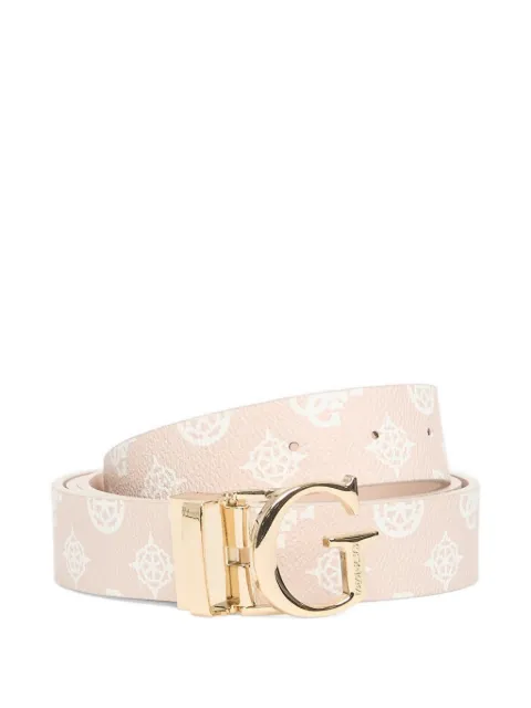 GUESS USA monogram-print logo-buckle belt Neutrals BW9171P4430