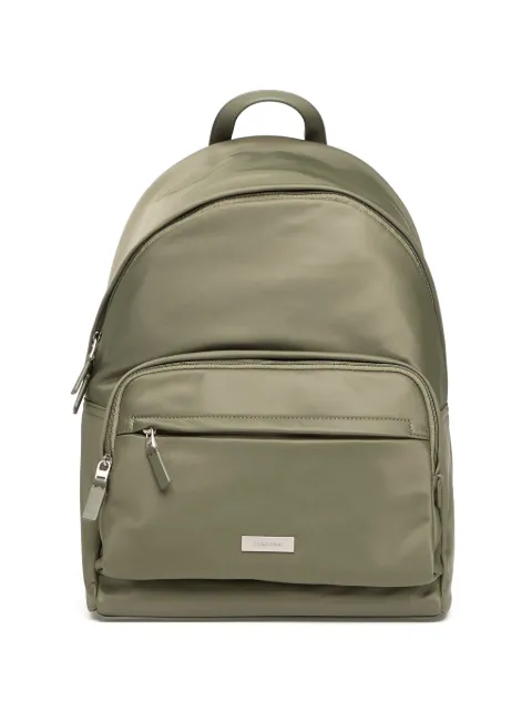 Calvin Klein logo-plaque front-pocket backpack Green LV04D3143GLDI