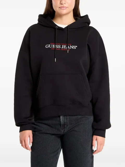 GUESS USA logo-print drawstring hoodie Black W4YQ15KC811