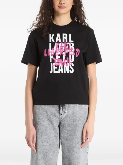 Karl Lagerfeld Jeans logo-print graffiti-effect T-shirt Black B1W17057999