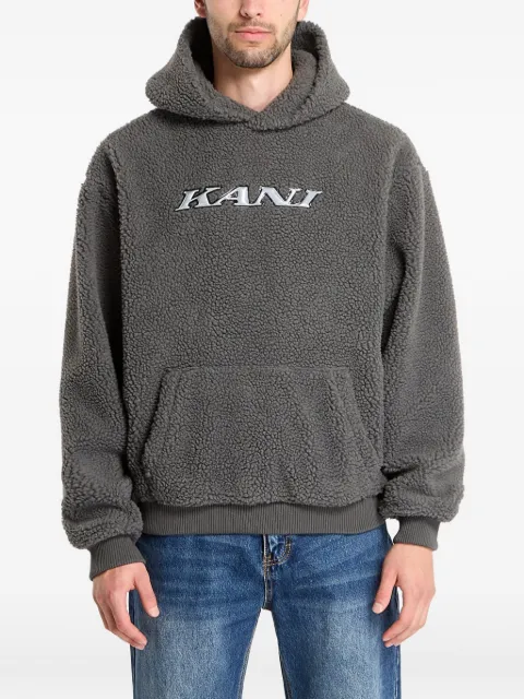 karl kani teddy-texture logo hoodie Grey PD00007584