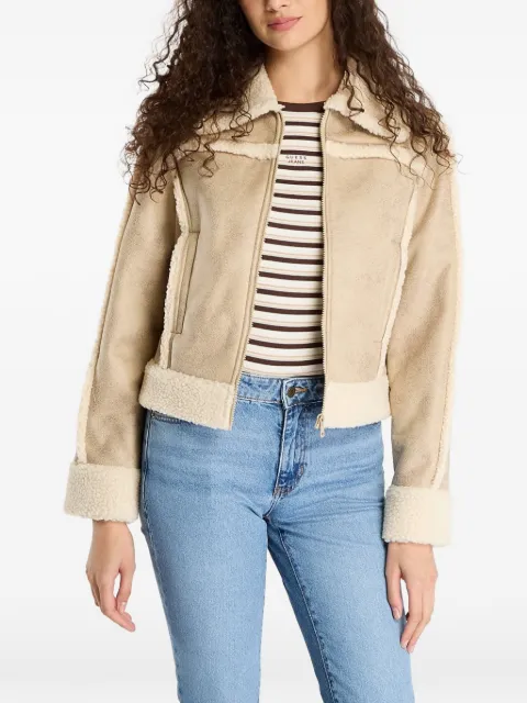GUESS USA faux-shearling trim jacket Neutrals W5BL13W1862A117