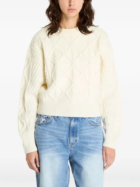 Wrangler cable-knit diamond-pattern sweater Neutrals 112356472