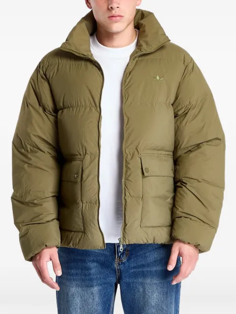 adidas padded logo-embroidered jacket Green JW5817