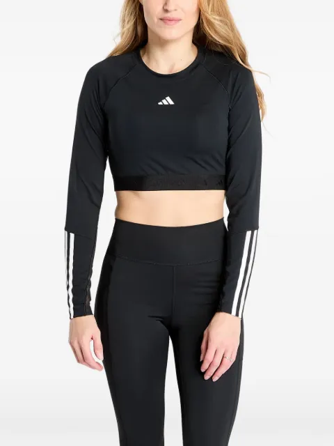 adidas Hyperglam cropped long-sleeve top Black IN6773