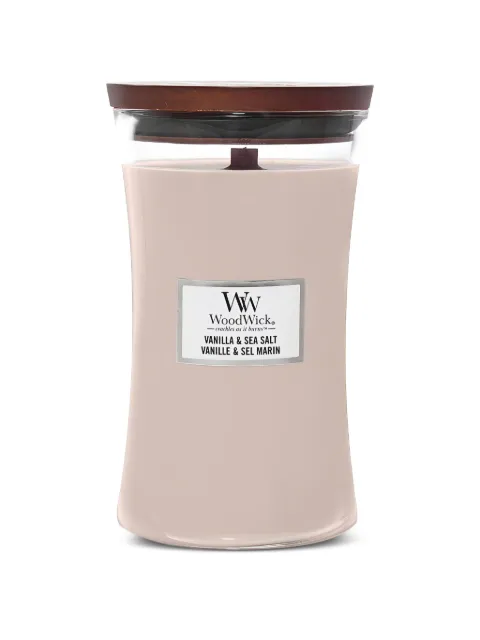 WoodWick large hourglass vanilla and sea-salt candle Neutrals 31952