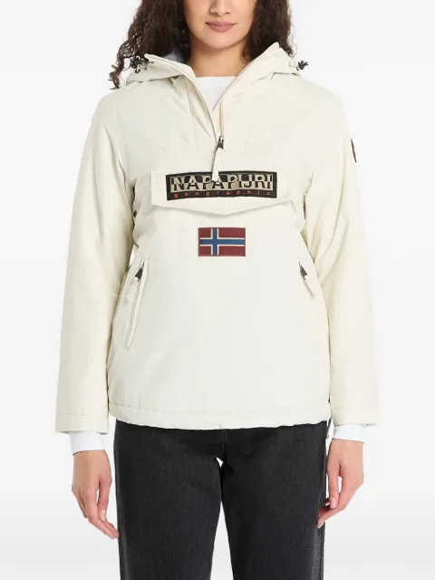 Napapijri logo-patch hooded jacket Neutrals NP0A4GM6N1J1