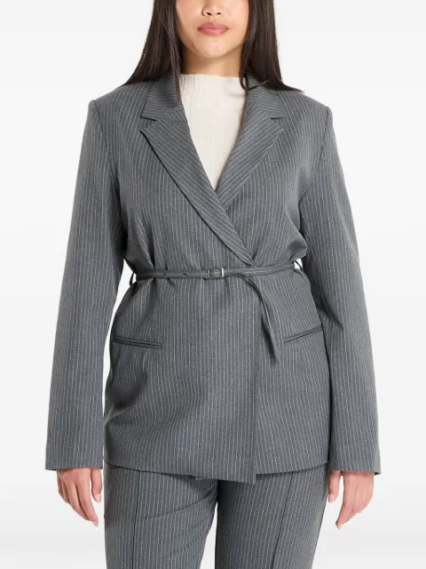 SAMSOE SAMSOE Salot pinstripe belted blazer Grey F25300119