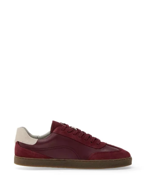 GROUNDIES Panama suede-panelled leather sneakers Red GND11023808P8055