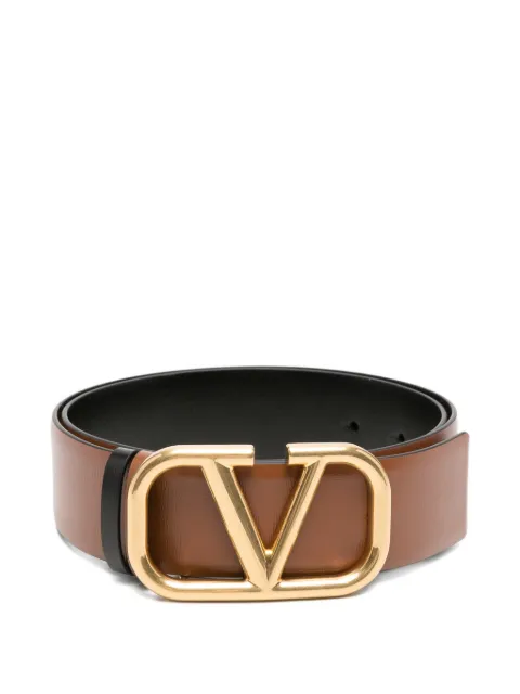Valentino Garavani reversible VLogo Signature belt in glossy calfskin 40mm Brown WT0S11ZFR
