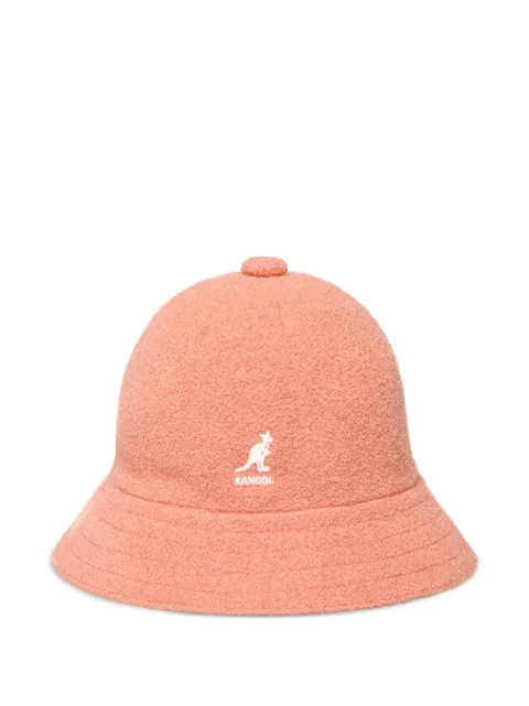 Kangol logo-embroidered textured bucket hat Pink 0397BC4