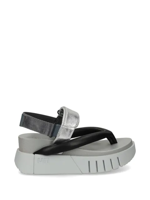 United Nude Delta Tong padded metallic sandals Black 10712977188