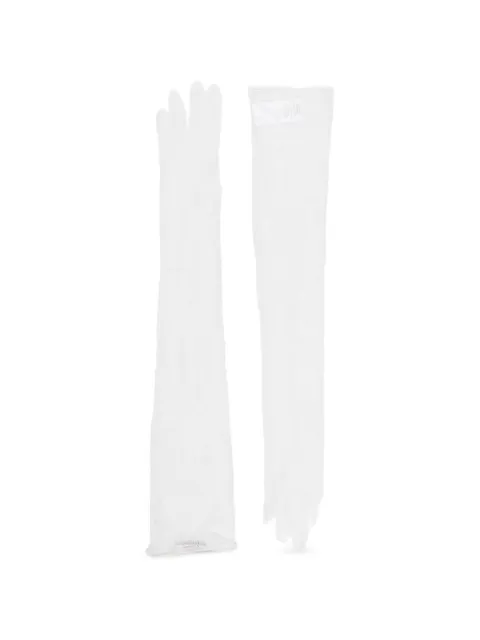 Oséree floral-lace gloves White BORF268