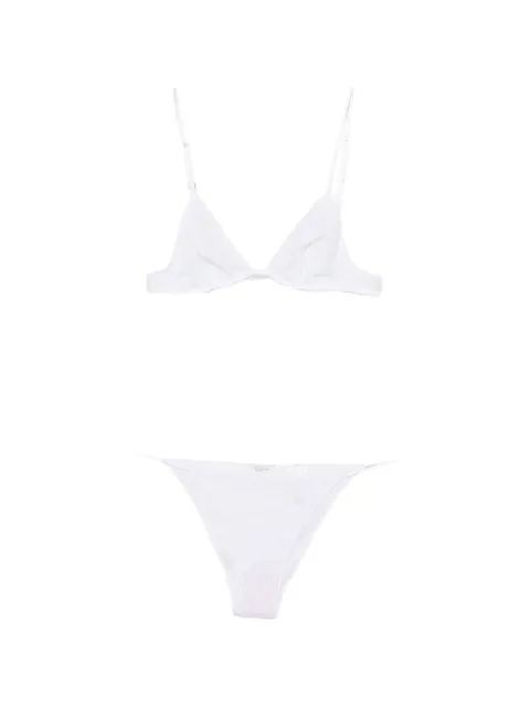 Oséree lace-pattern lingerie set (set of two) White BFTF268