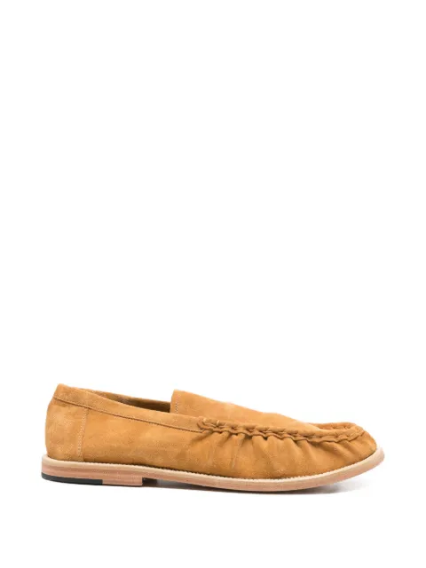 Paura ruched suede loafers Brown 15DP90010000033