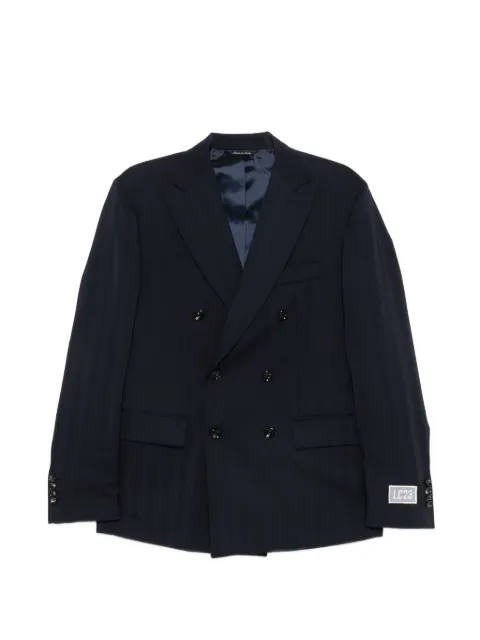 LC23 double-breasted pinstripe blazer Blue B403SS26