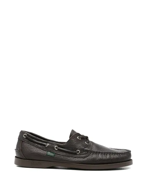 Paraboot pebbled leather boat shoes Brown 190855