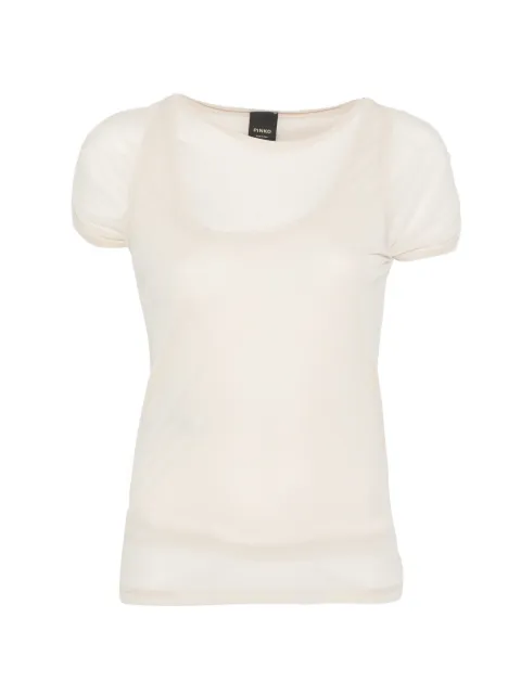 PINKO layered-effect short-sleeve T-shirt Neutrals 106460A2CL