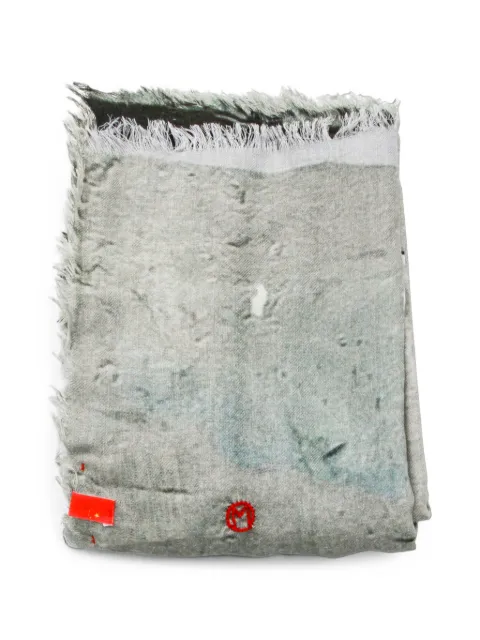 TALKING WALLS graphic-print frayed scarf Grey TW2281KWS6MATSAMPLE
