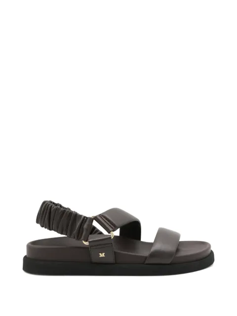 Max Mara ruched slingback leather sandals Brown 2614521072600