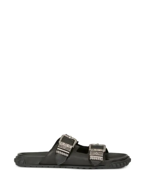 Ash buckle-strap leather sandals Black TWISTER01