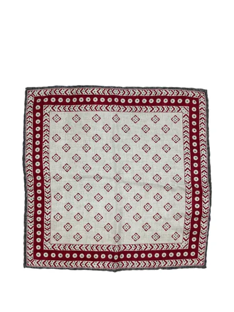 Brunello Cucinelli Vintage geometric pattern pocket square scarf Neutrals RFCPUUSAC721075M