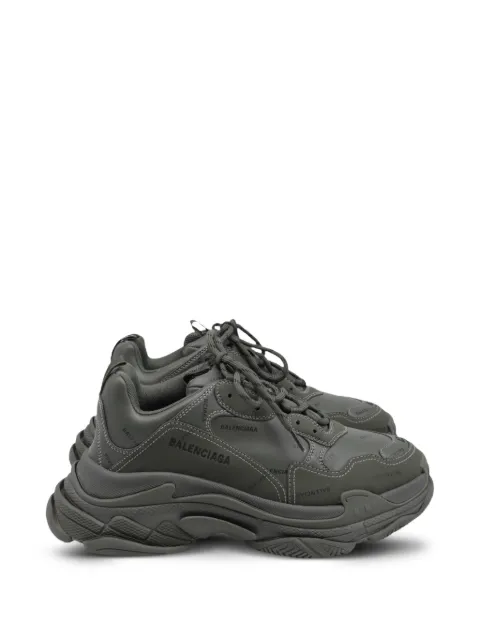 Balenciaga Pre-Owned 80mm Triple S logo platform sneakers Green BAPUUSSH721108M