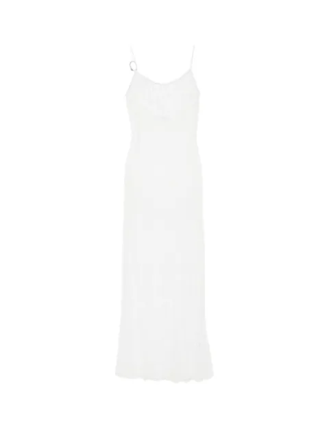 Oséree lace ring-detail maxi dress White BLSF268