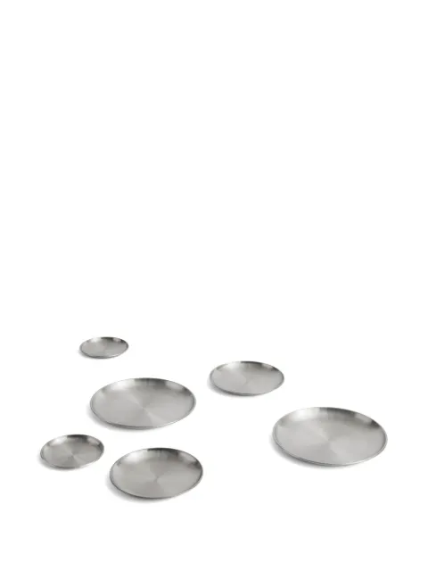 HAY brushed-finish circular plates Silver AE959A668AS25