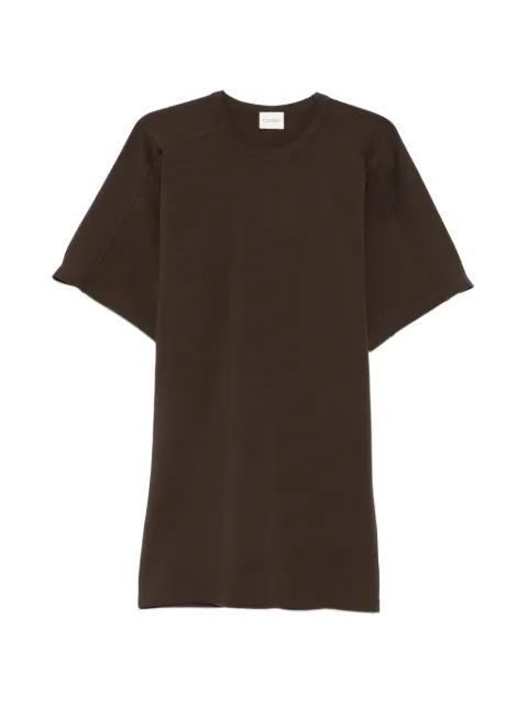 Closed short-sleeve panelled dress Brown C9837649N22