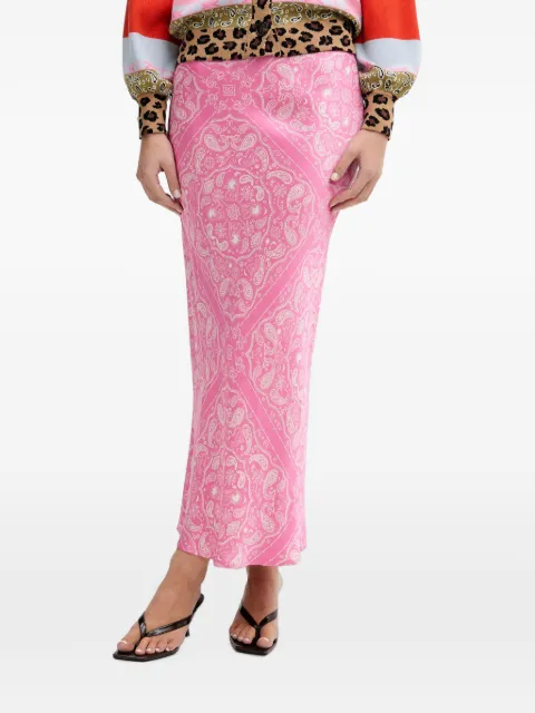 NEVER FULLY DRESSED paisley-print midi skirt Pink NFDSK788