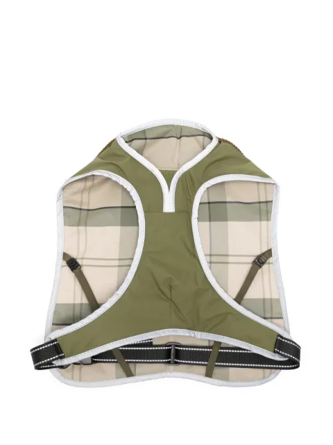 Barbour corduroy-collar tartan-lined dog coat Green DCO0045OL53