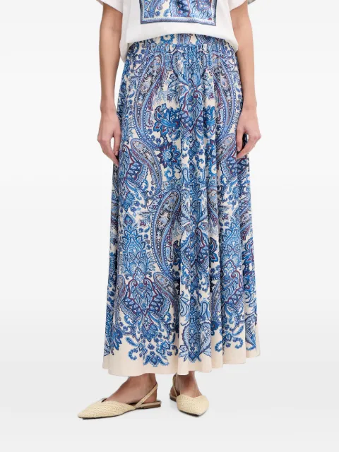 OUI paisley-print straight maxi skirt Blue 96390