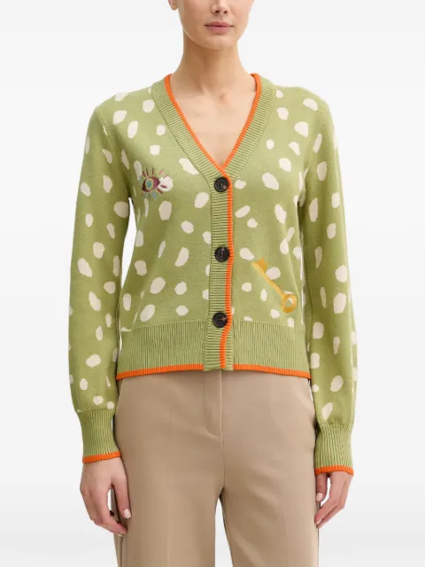 NEVER FULLY DRESSED Fawn embroidered cardigan Green NFDKN802