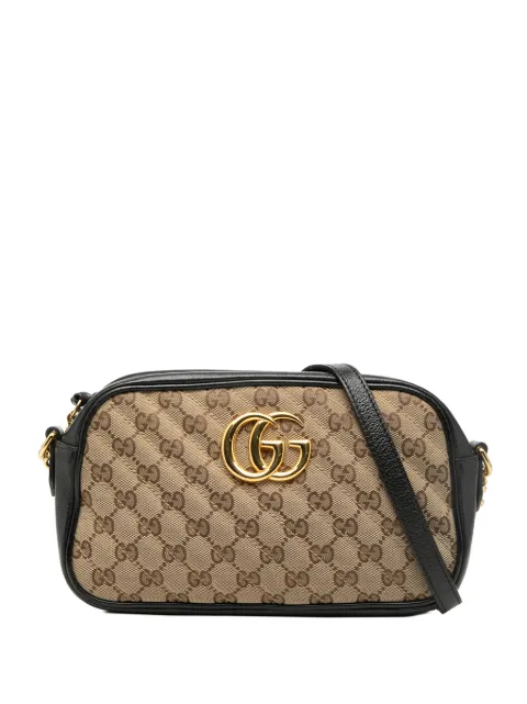 Gucci Pre-Owned 2016-2026 Small GG Marmont Matelasse GG Canvas and Leather crossbody bag Neutrals DZLLXXUAVPAGV5R3