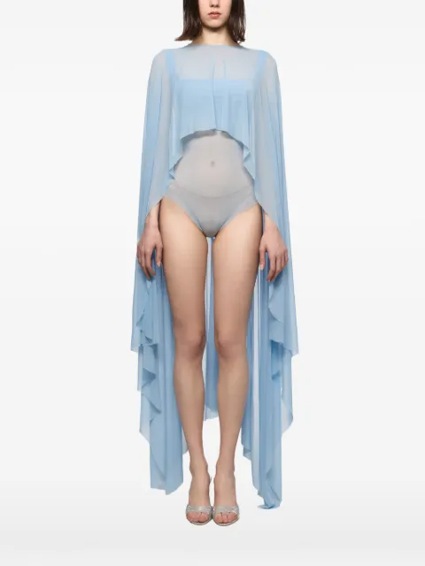 Atu Body Couture mesh bodysuit and cape set Blue AT25087