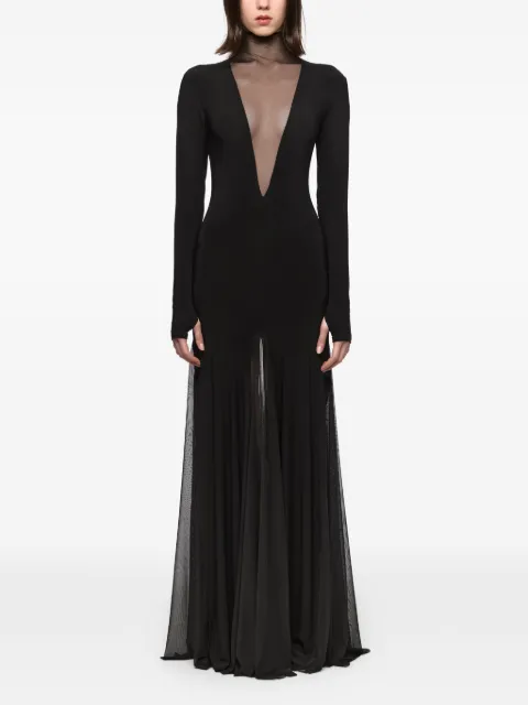 Atu Body Couture mesh-panelled maxi dress Black AT26130
