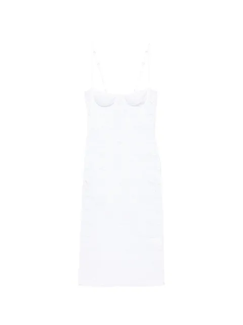 Oséree lace-overlay underwired dress White OPD221