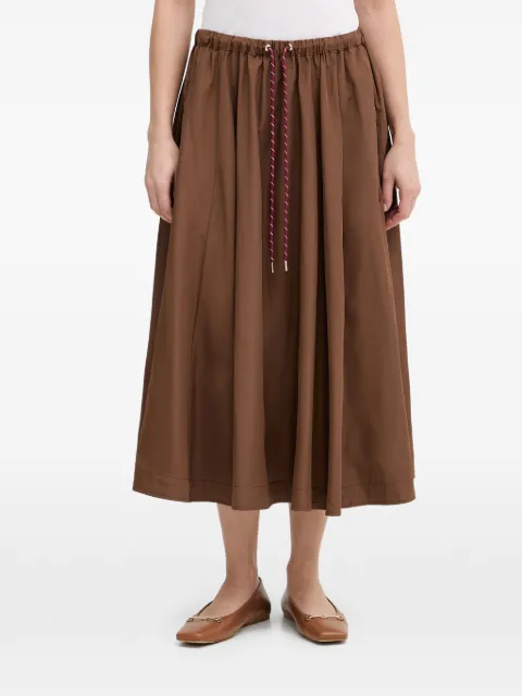 OUI drawstring flared midi skirt Brown 96652